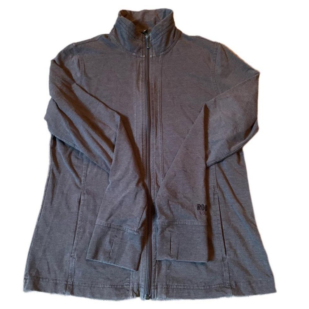 Y2K Roots Dark Grey Activewear Mockneck Zip-Up Sweater with thumbholes